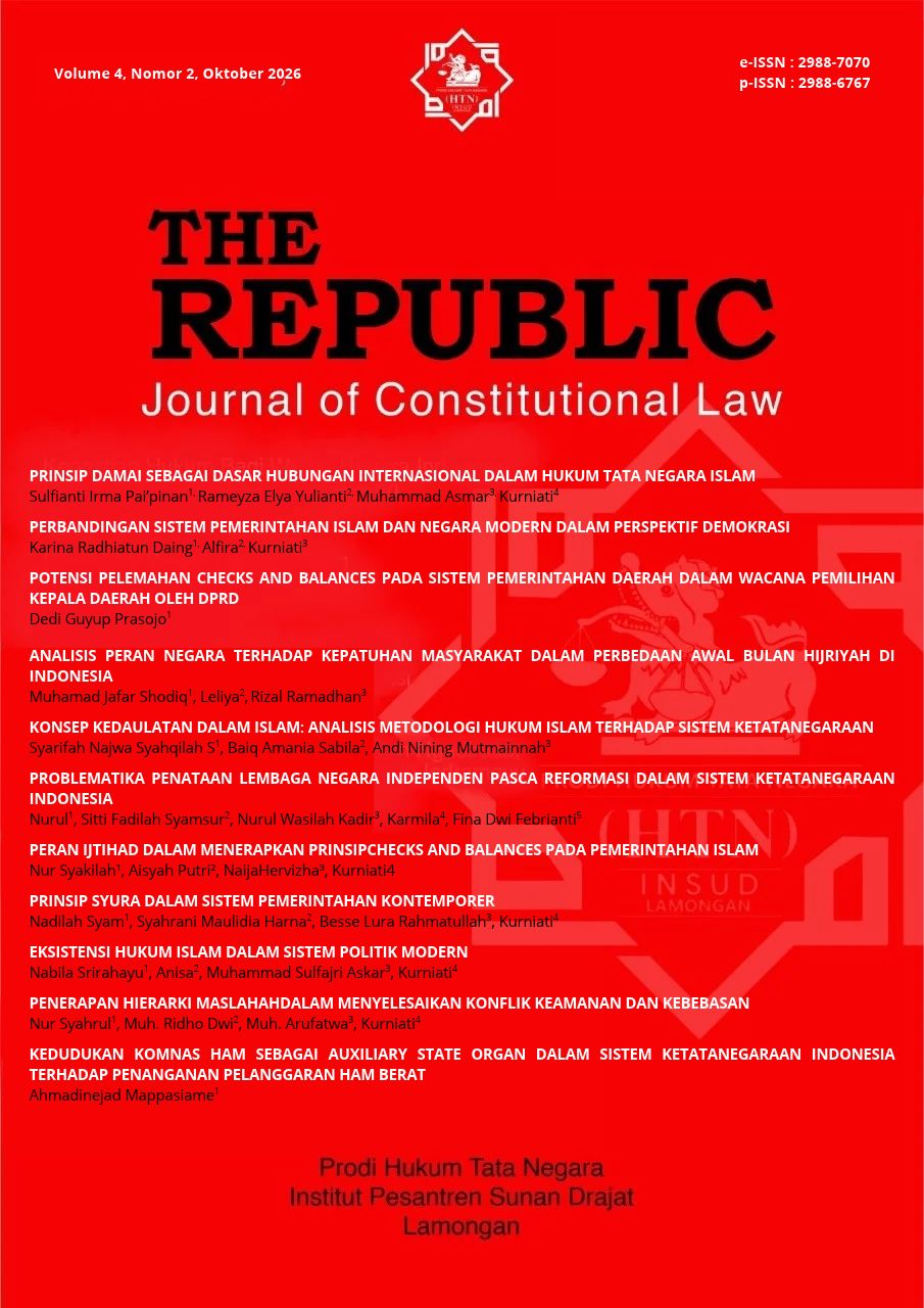 					View Vol. 4 No. 2 (2026): THE REPUBLIC : Journal of Constitutional Law
				