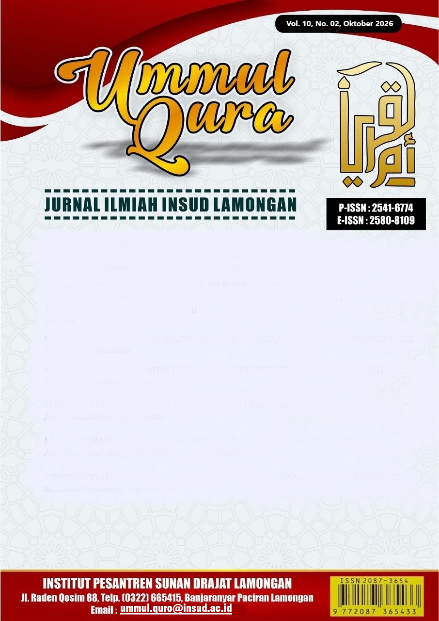 					View Vol. 10 No. 2 (2026): Jurnal Ilmiah Institut Pesantren Sunan Drajat (INSUD) Lamongan
				